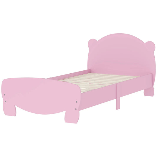 Twin Bed Frame, Bear Headboard, Slats Support, No Box Spring, Pink Kids Bedroom Furniture Pink at Gallery Canada