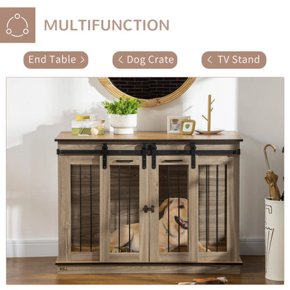 47in Wooden Dog Crate Furniture, Kennel TV Stand, Pet House Side Table, Oak Houses, Kennels & Pens at Gallery Canada