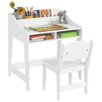 Kids Desk and Chair Set with Storage, 3-8 Years, White Kids Desk Sets at Gallery Canada