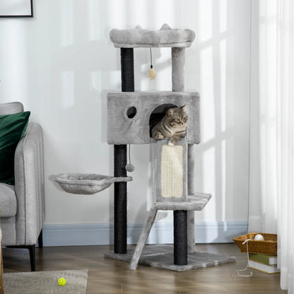 47" Cat Tree, Kitty Activity Center with Scratching Post, Light Grey Cat Towers at Gallery Canada