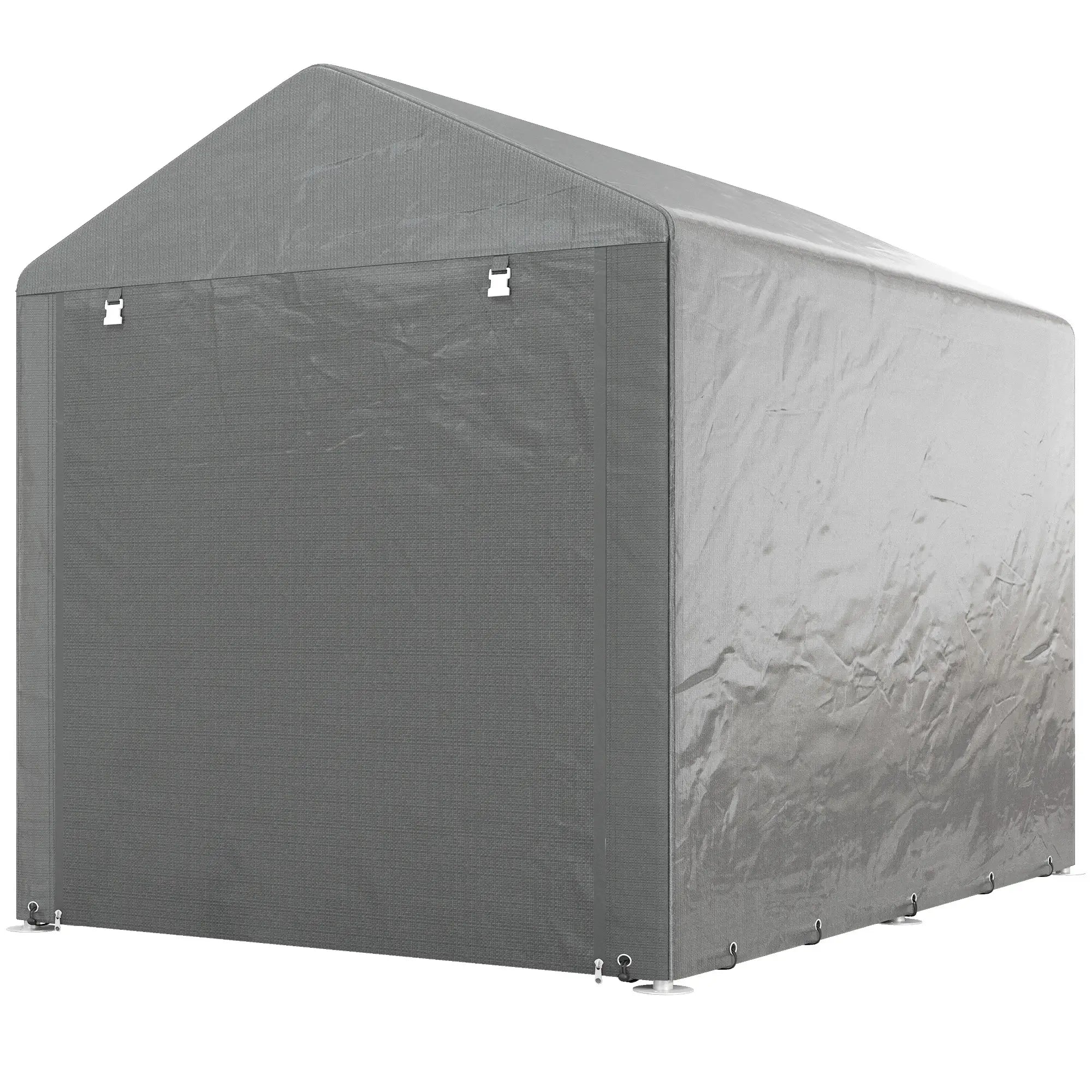 Portable Bicycle Shed, Galvanized Steel Frame, Large Door, Waterproof, Light Grey Sheds Light Grey at Gallery Canada