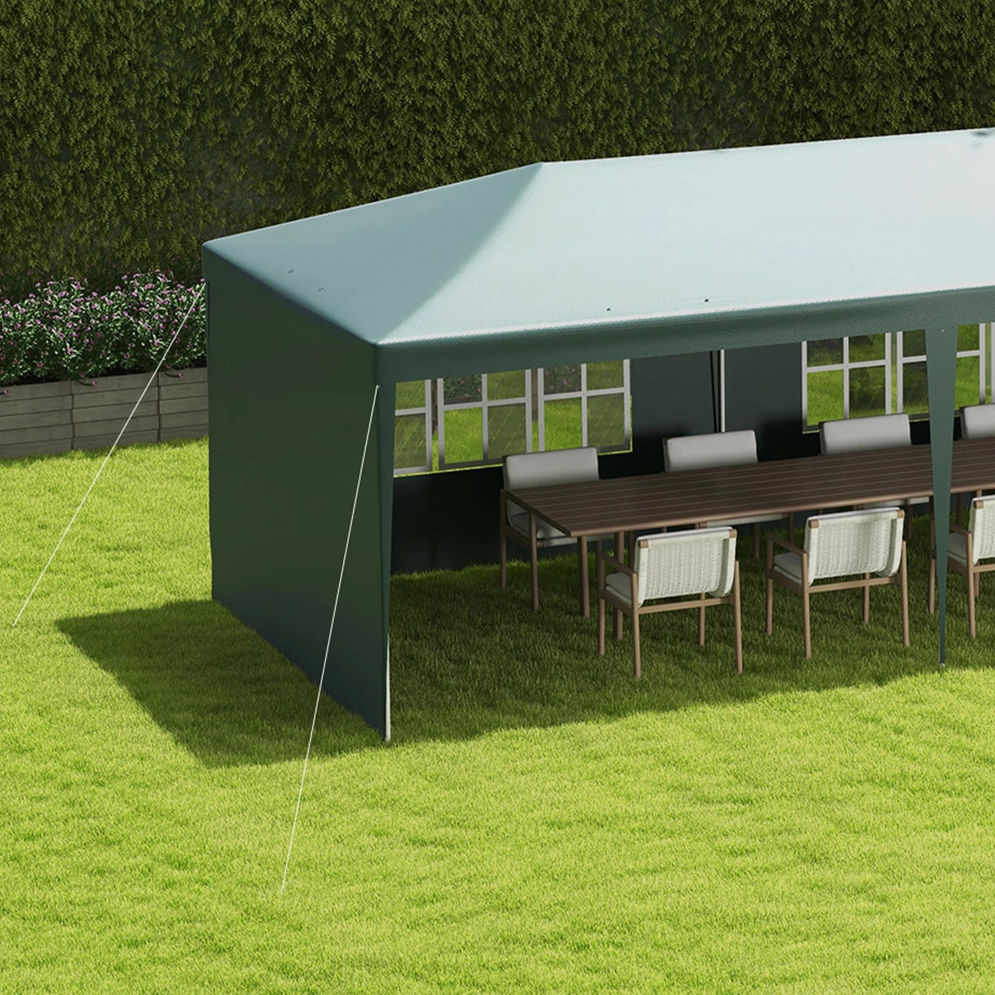 10' x 29' Canopy Tent, Party Tent with Sidewalls, Large Windows, Green Canopy Tents at Gallery Canada