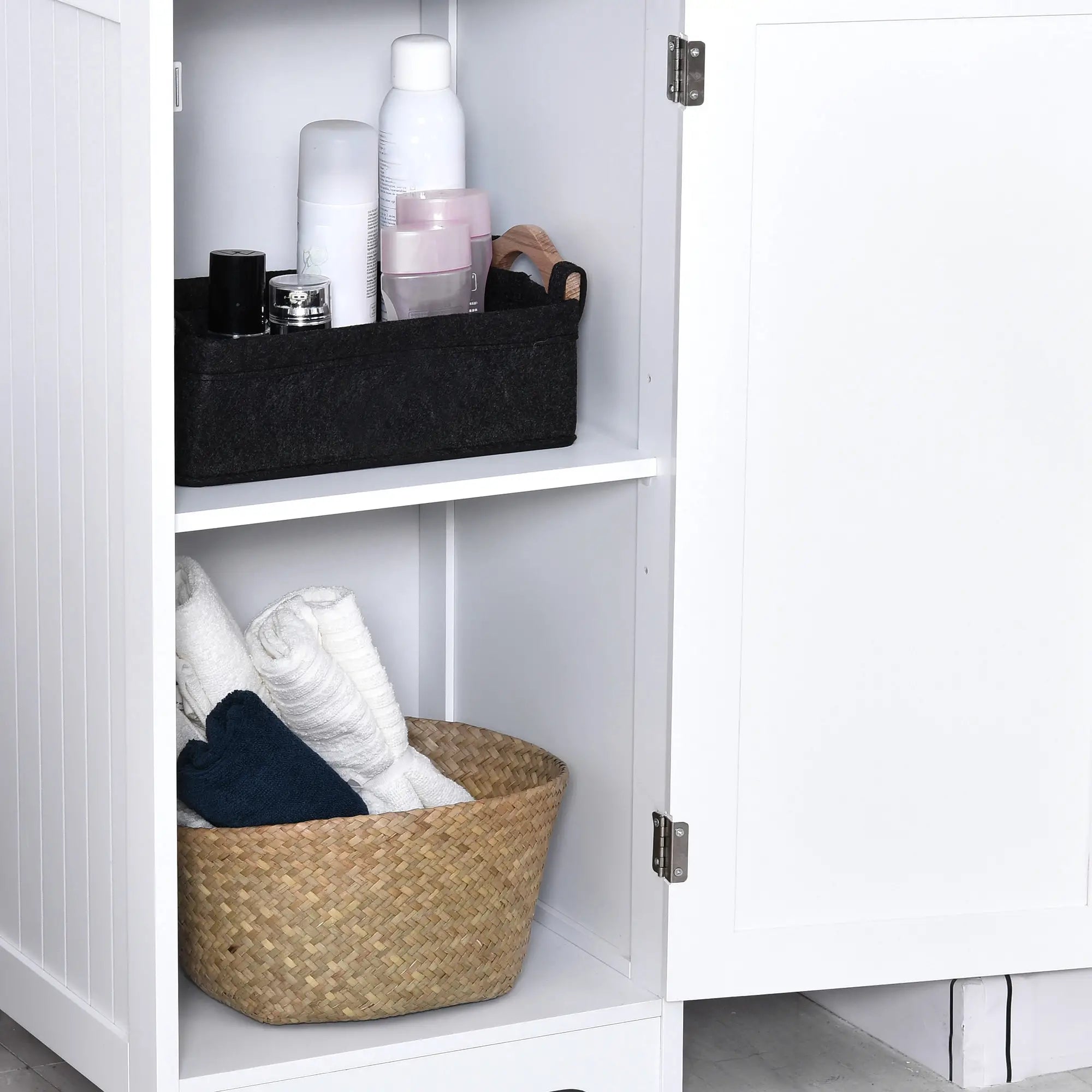Tall Bathroom Storage Cabinet, Adjustable Shelf, 3 Open Shelves, White Bathroom Cabinets at Gallery Canada