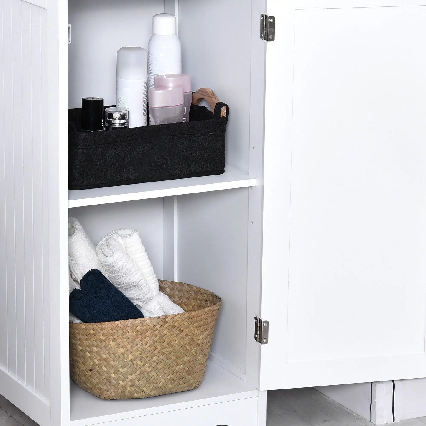 Tall Bathroom Storage Cabinet, Adjustable Shelf, 3 Open Shelves, White Bathroom Cabinets at Gallery Canada