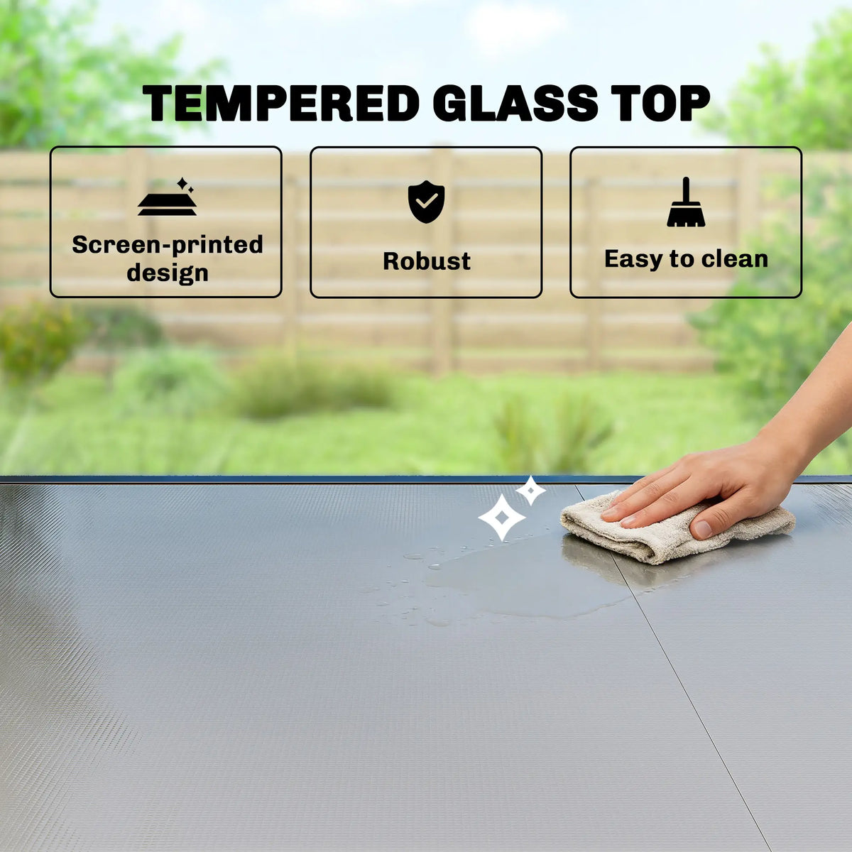 Expandable Outdoor Dining Table, 55"-95", Tempered Glass Top, Aluminum Frame, Black Patio Dining Tables at Gallery Canada