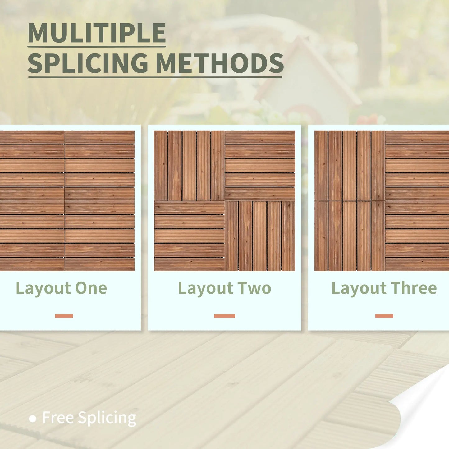 27 Pcs Wood Interlocking Deck Tiles, 12 x 12in, Tools Free Assembly, Brown Deck Tiles at Gallery Canada