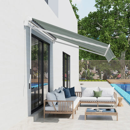 10' x 8' Retractable Awning Fabric, UV Protection, and White, Green Awning Fabric Replacement at Gallery Canada