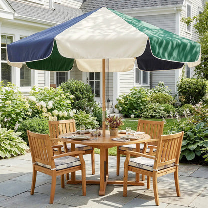 7.4 Ft Patio Umbrella, Wood-Effect Frame, Dark Green Sun Umbrellas at Gallery Canada