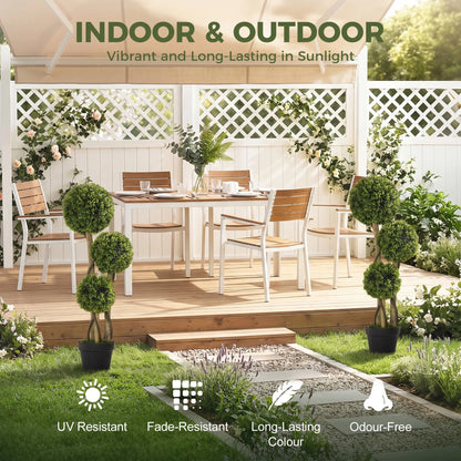 3FT Artificial Boxwood Topiary Tree, Triple Ball, Indoor Outdoor, Green Artificial Trees at Gallery Canada