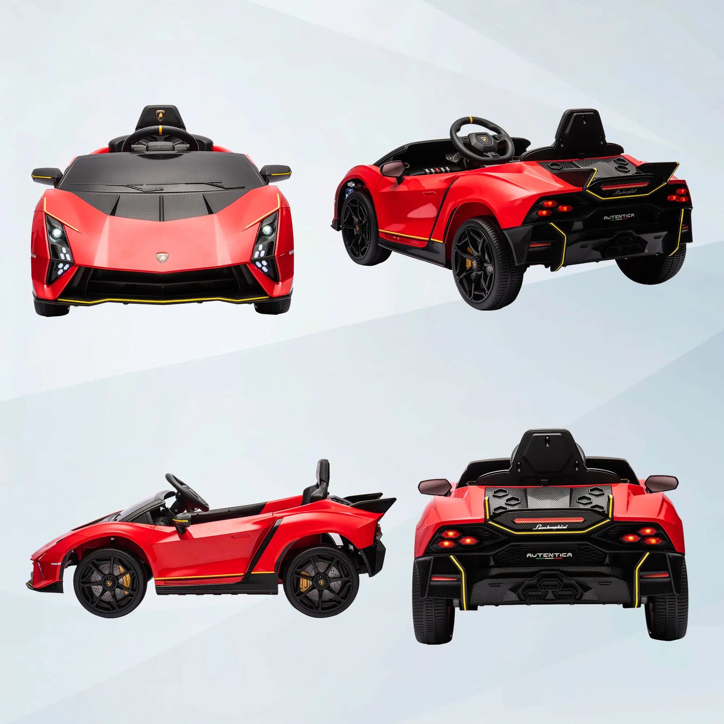 12V Lamborghini Licensed Kids Car, Remote Control, 4 Wheels Suspension, Red Electric Toy Cars at Gallery Canada