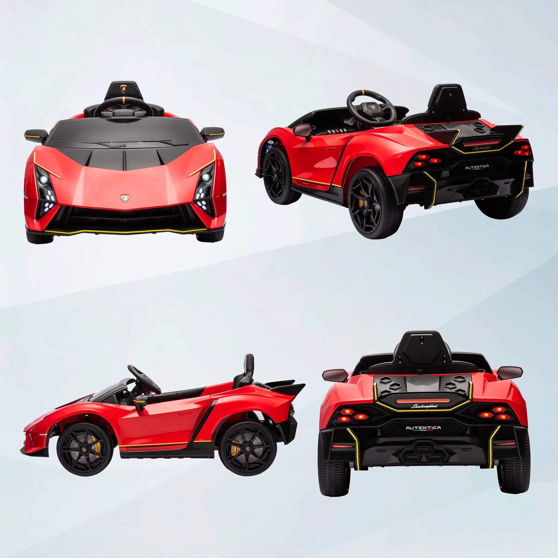 12V Lamborghini Licensed Kids Car, Remote Control, 4 Wheels Suspension, Red Electric Toy Cars at Gallery Canada