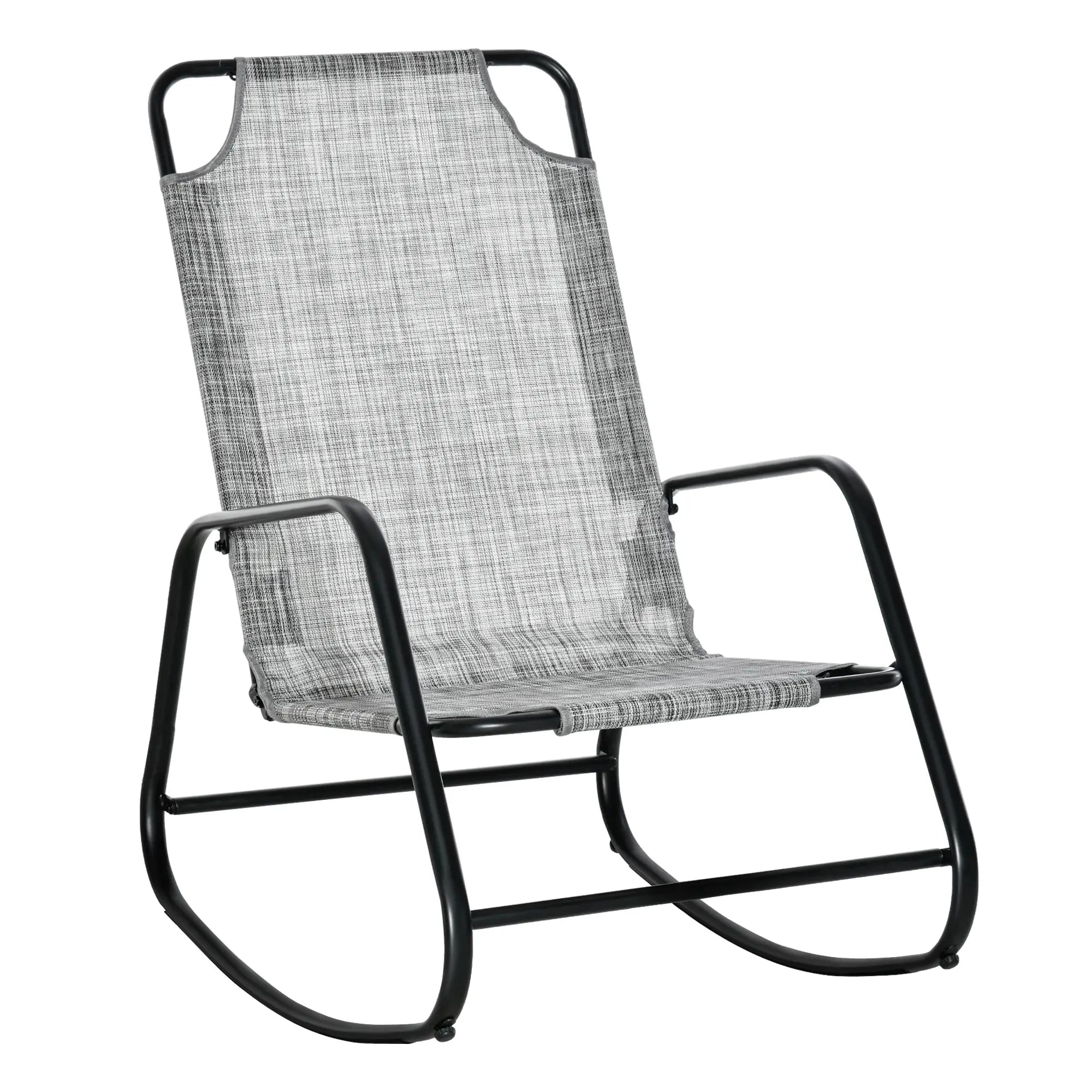 Garden Rocking Chair, Outdoor Indoor Texteline Rocker, Grey Outdoor Rocking Chairs Grey at Gallery Canada
