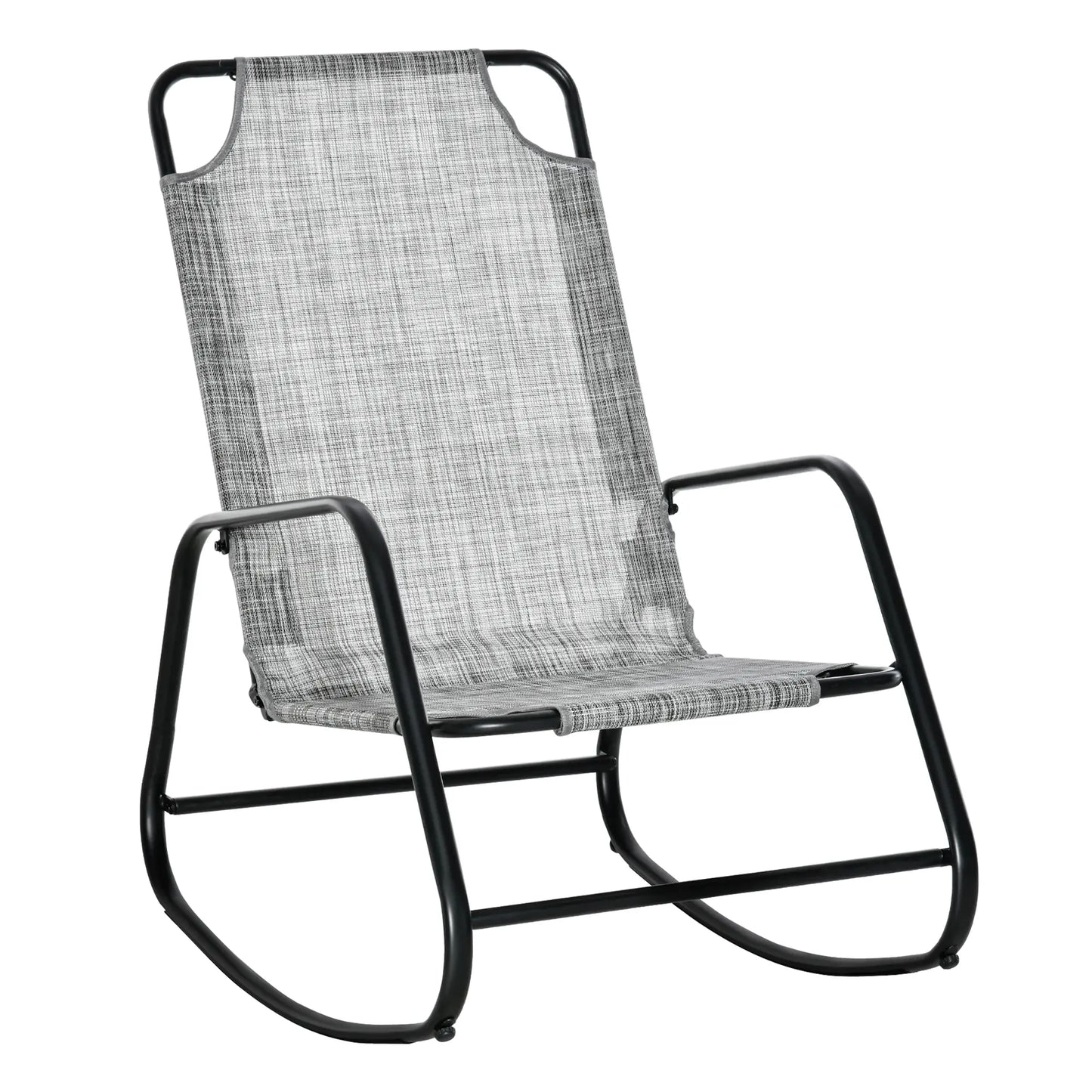 Garden Rocking Chair, Outdoor Indoor Texteline Rocker, Grey Outdoor Rocking Chairs Grey at Gallery Canada