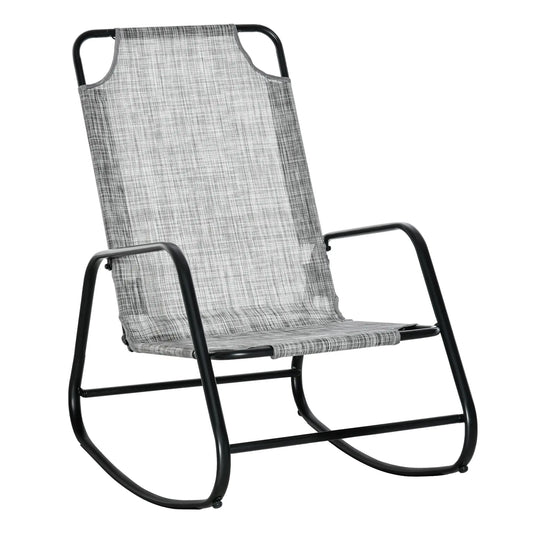 Garden Rocking Chair, Outdoor Indoor Texteline Rocker, Grey Outdoor Rocking Chairs Grey at Gallery Canada