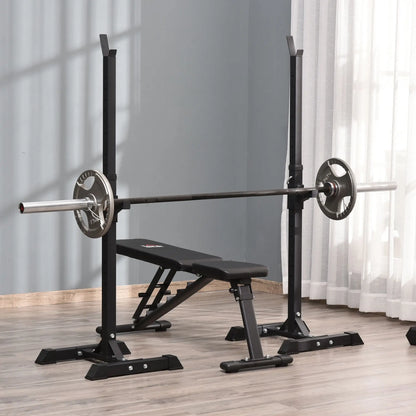 Adjustable Power Squat Stand, 2 Bars Barbell Holder, Black Power Towers at Gallery Canada