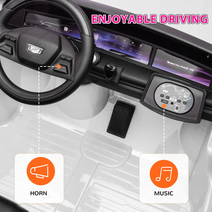 2-Seater Ride on Truck, 12V Kids Electric Car, Spring Suspension, White Electric Toy Cars at Gallery Canada