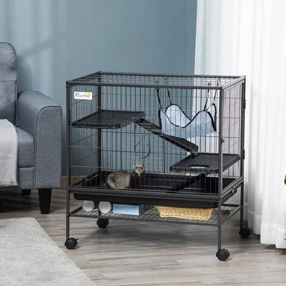 Small Animal Cage, 3-Tier Ferret Cage with Hammock, Removable Tray Houses & Habitats at Gallery Canada