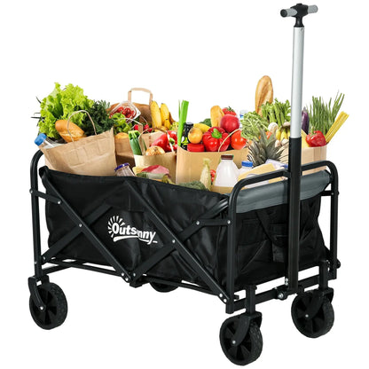 Steel Frame Folding Garden Cart, Collapsible Wagon, Telescopic Handle Folding Garden Carts at Gallery Canada