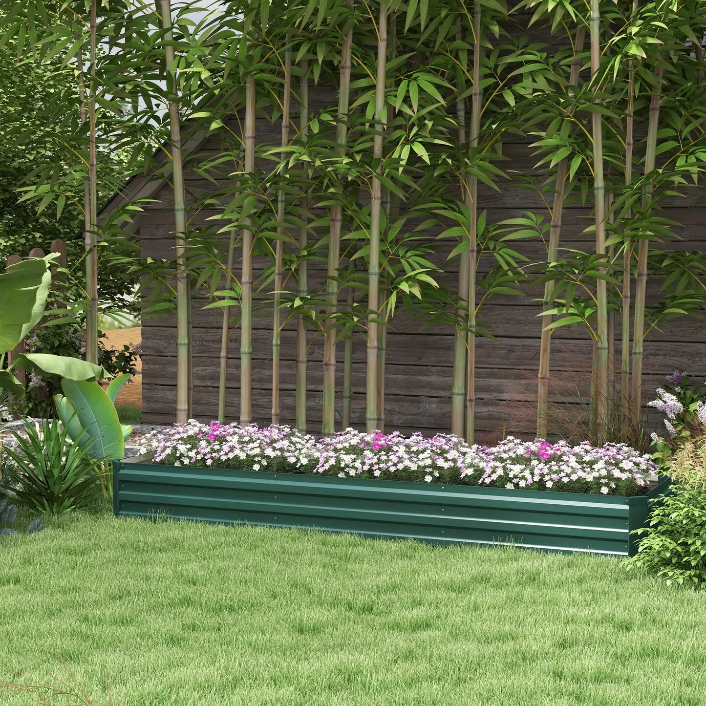 8'x2'x1' Galvanized Raised Bed, Elevated Planter Box, Green Raised Garden Beds at Gallery Canada