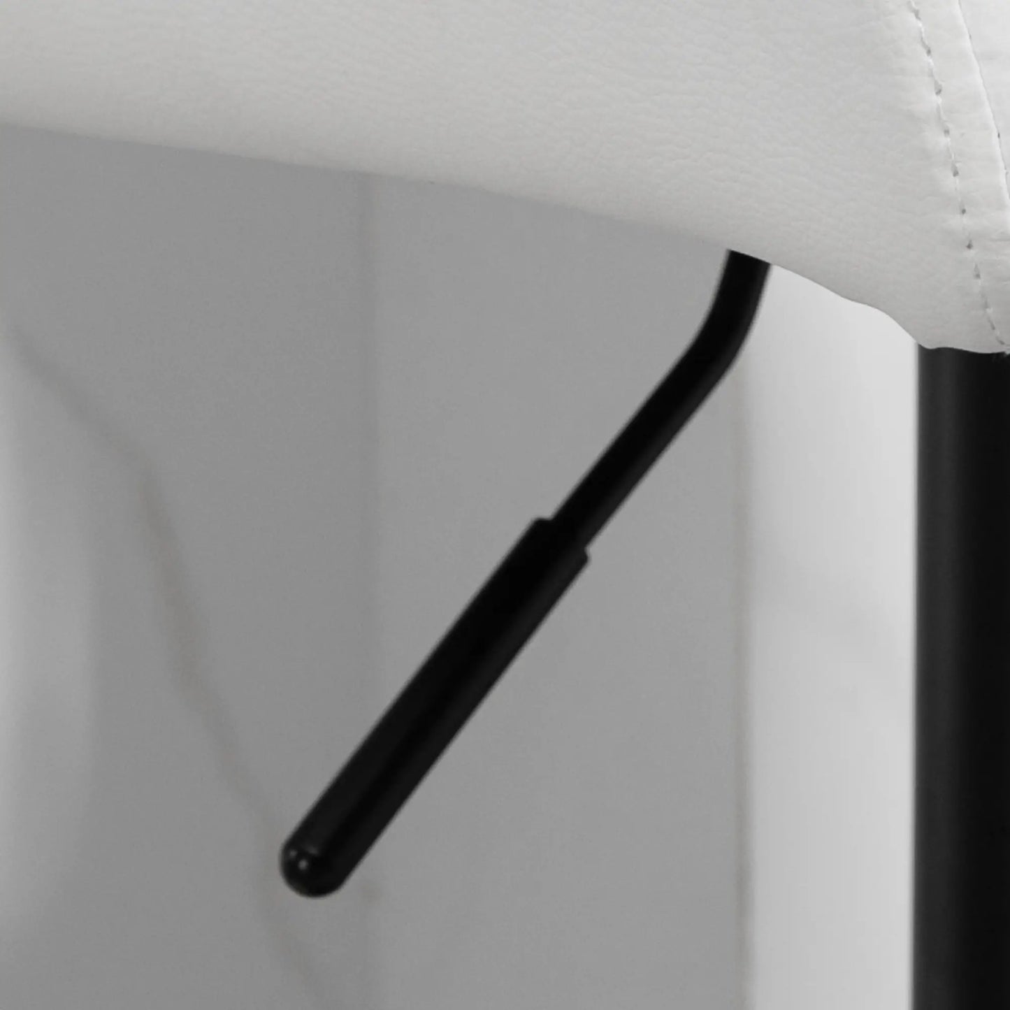 Swivel PU Leather Barstools, Set of 2, Adjustable with Footrest, White Bar Stools at Gallery Canada