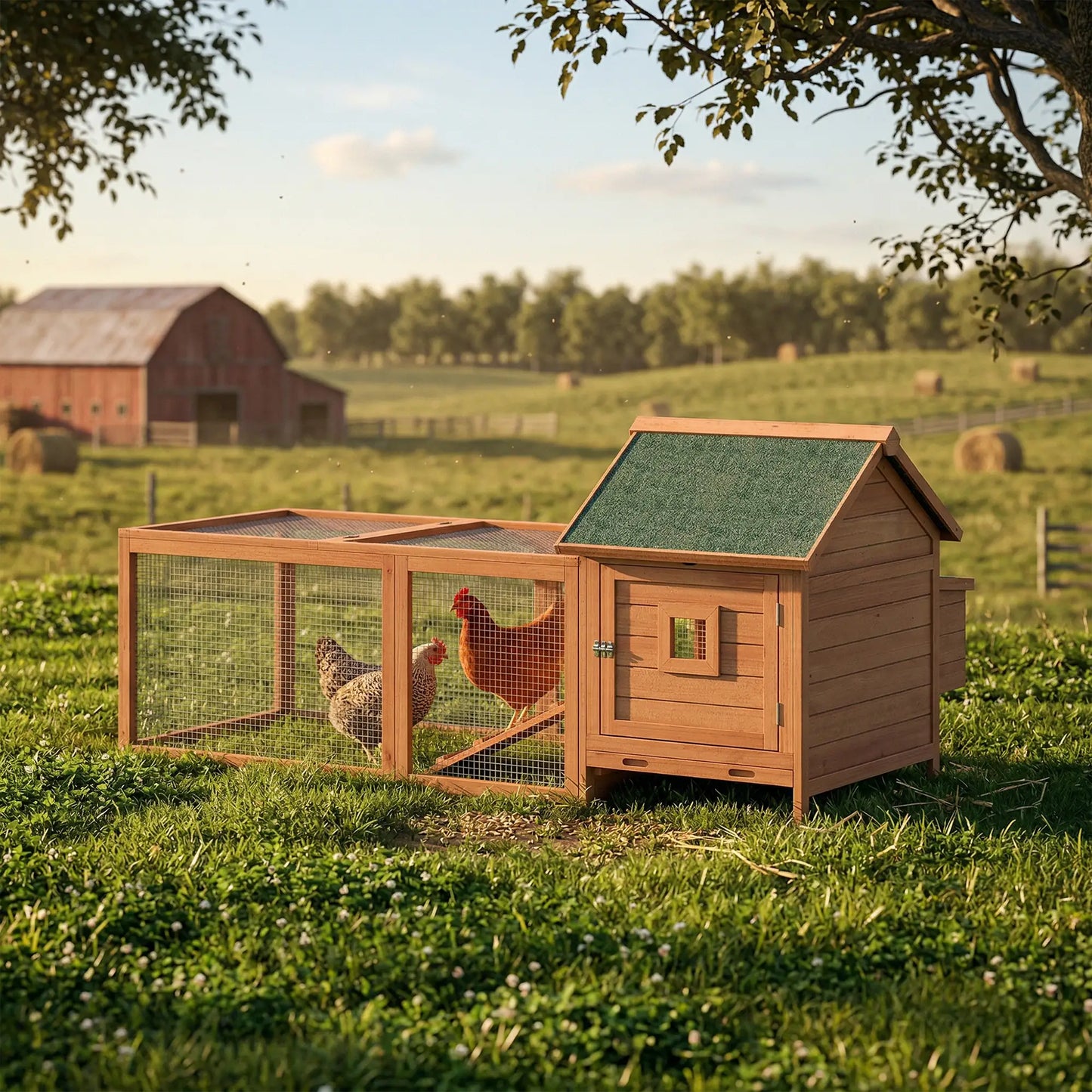 72" Wooden Chicken Coop For 2 Chickens, Poultry Cage With Run Chicken Coops at Gallery Canada