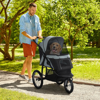 3 Big Wheels Pet Stroller, Small Medium Dogs, Cats, Folding Carrier, Adjustable Canopy, Black Dog Bike Trailers & Strollers at Gallery Canada