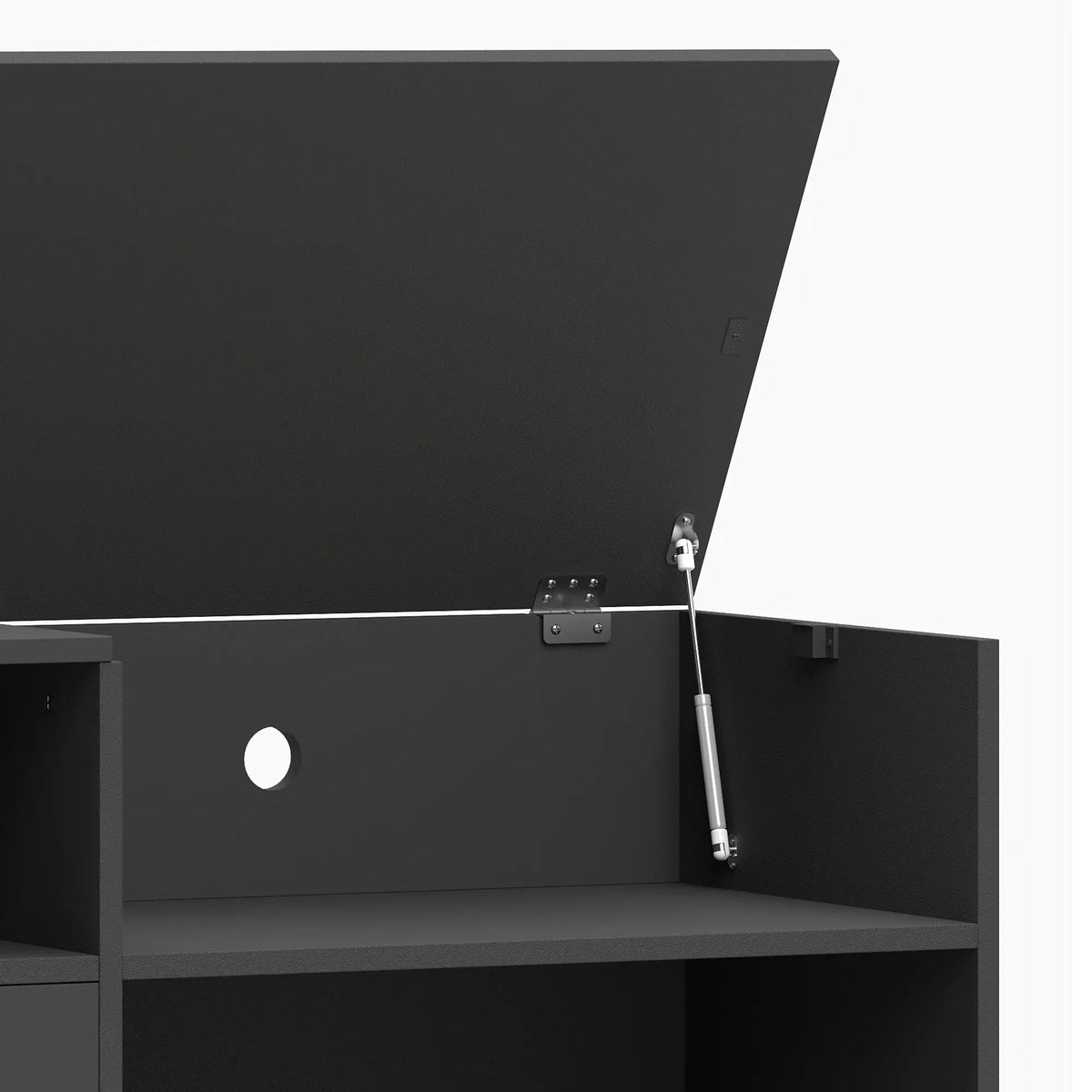 Record Player Stand with Outlets, Vinyl Storage Holds 300 Albums, Black