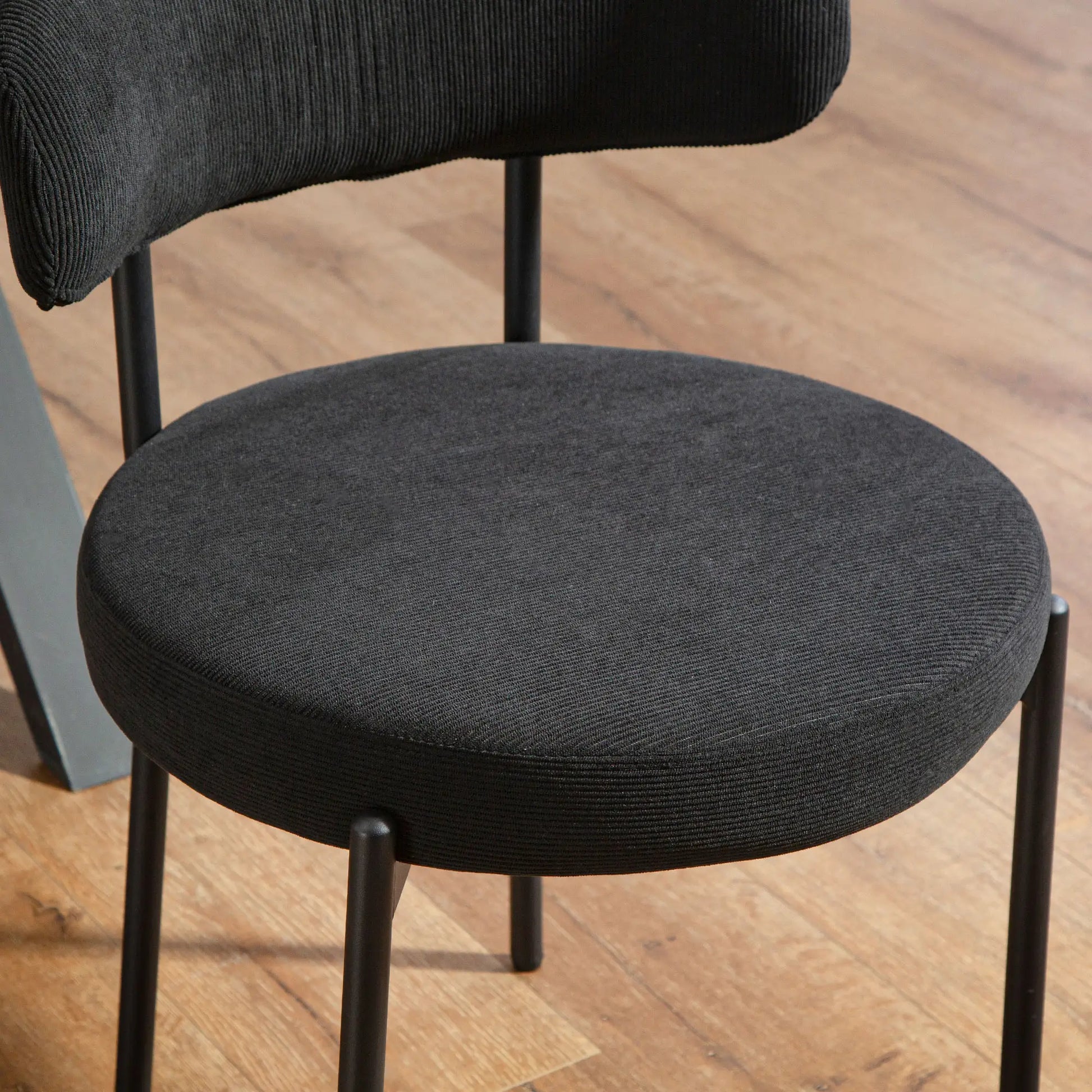 4 Kitchen Chairs, Modern Dining, Corduroy Upholstery, Steel Legs, Black Dining Chairs at Gallery Canada