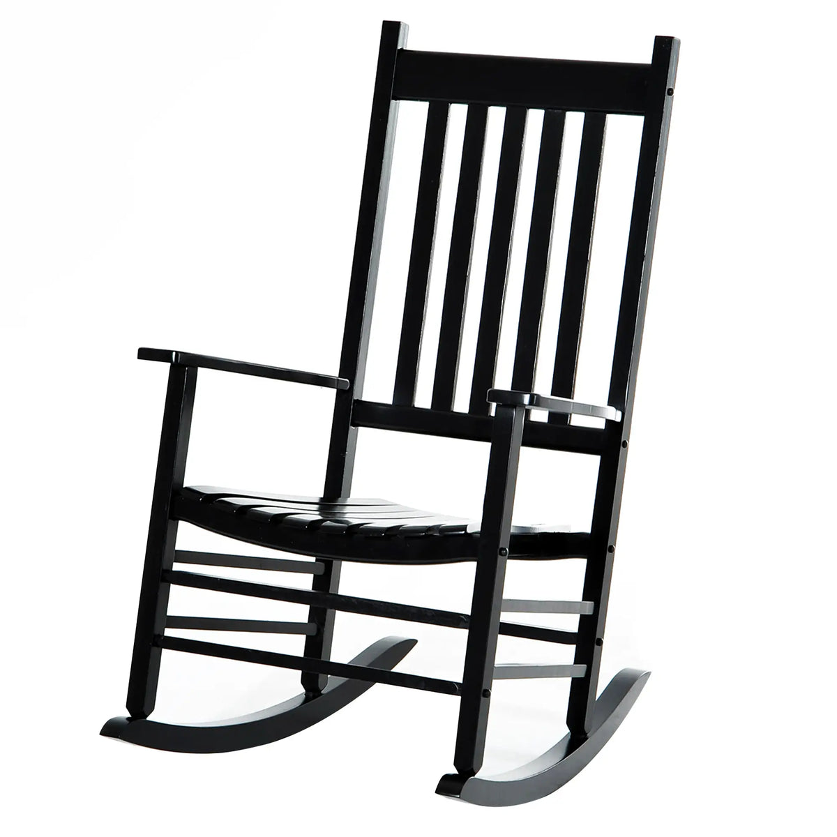 Wooden Rocking Chair Outdoor Patio Garden, Reclining Seat, Black Outdoor Rocking Chairs at Gallery Canada