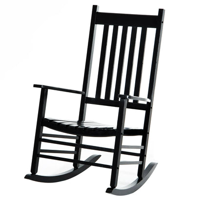 Wooden Rocking Chair Outdoor Patio Garden, Reclining Seat, Black Outdoor Rocking Chairs at Gallery Canada