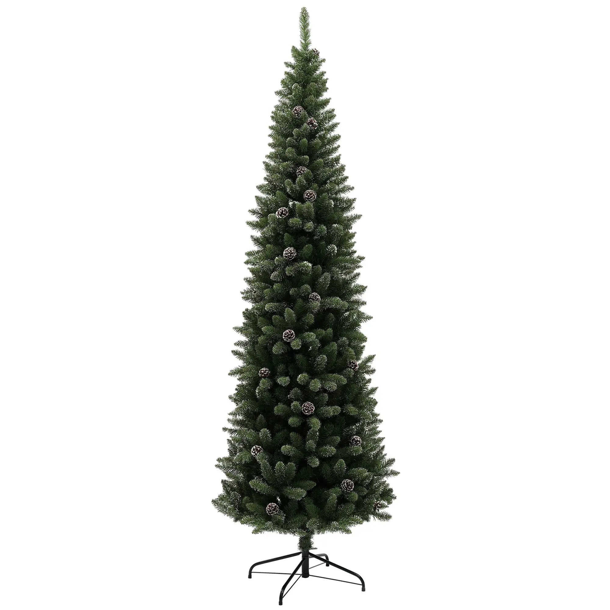 7ft Artificial Pencil Christmas Tree, 980 Branches, Pinecones, Metal Stand Pencil Christmas Trees at Gallery Canada