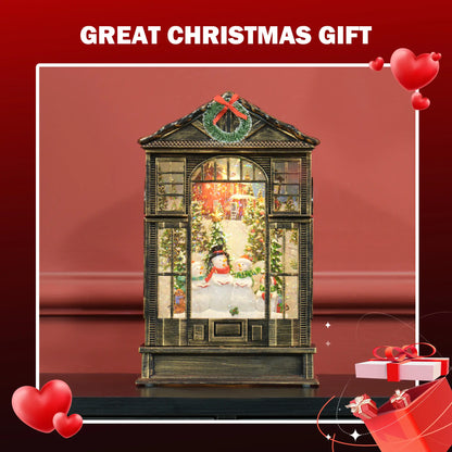 Musical Snow Globe with Lights, Christmas Lantern, Swirling Glitter, Bronze Christmas Village Houses at Gallery Canada