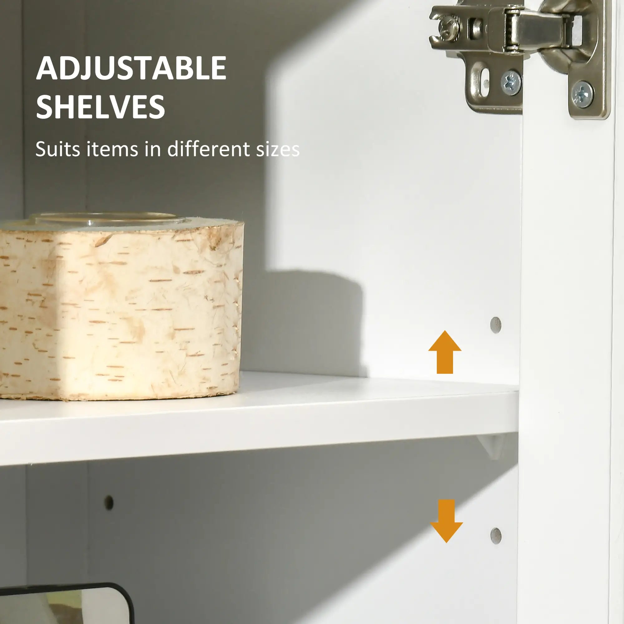 Modern Sideboard, Glass Door Buffet Cabinet, Adjustable Shelves, White Bar Cabinets at Gallery Canada