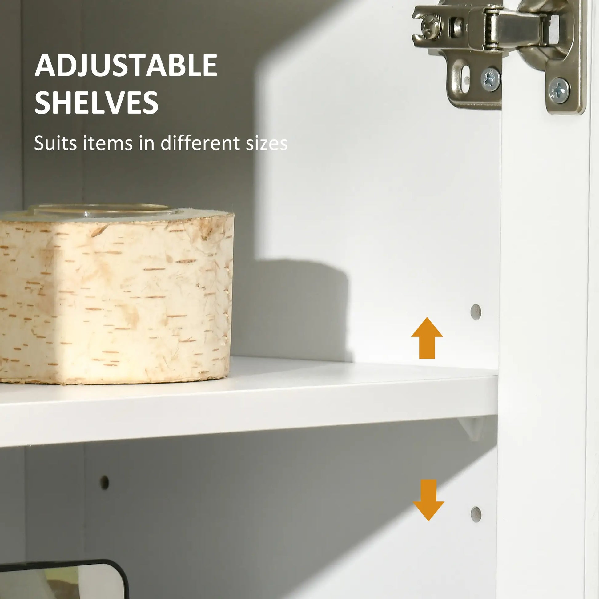 Modern Sideboard, Glass Door Buffet Cabinet, Adjustable Shelves, White Bar Cabinets at Gallery Canada