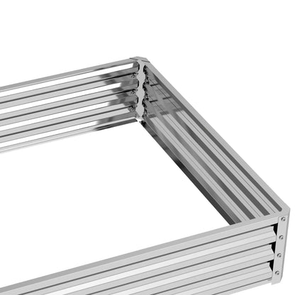 4' x 4' x 1' Galvanized Steel Raised Garden Bed, Vegetables, Flowers, Herbs, Silver Raised Garden Beds at Gallery Canada
