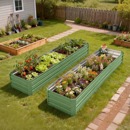 8'x2'x1' Galvanized Raised Bed, Elevated Planter Box, Light Green Galvanized Planter Boxes at Gallery Canada