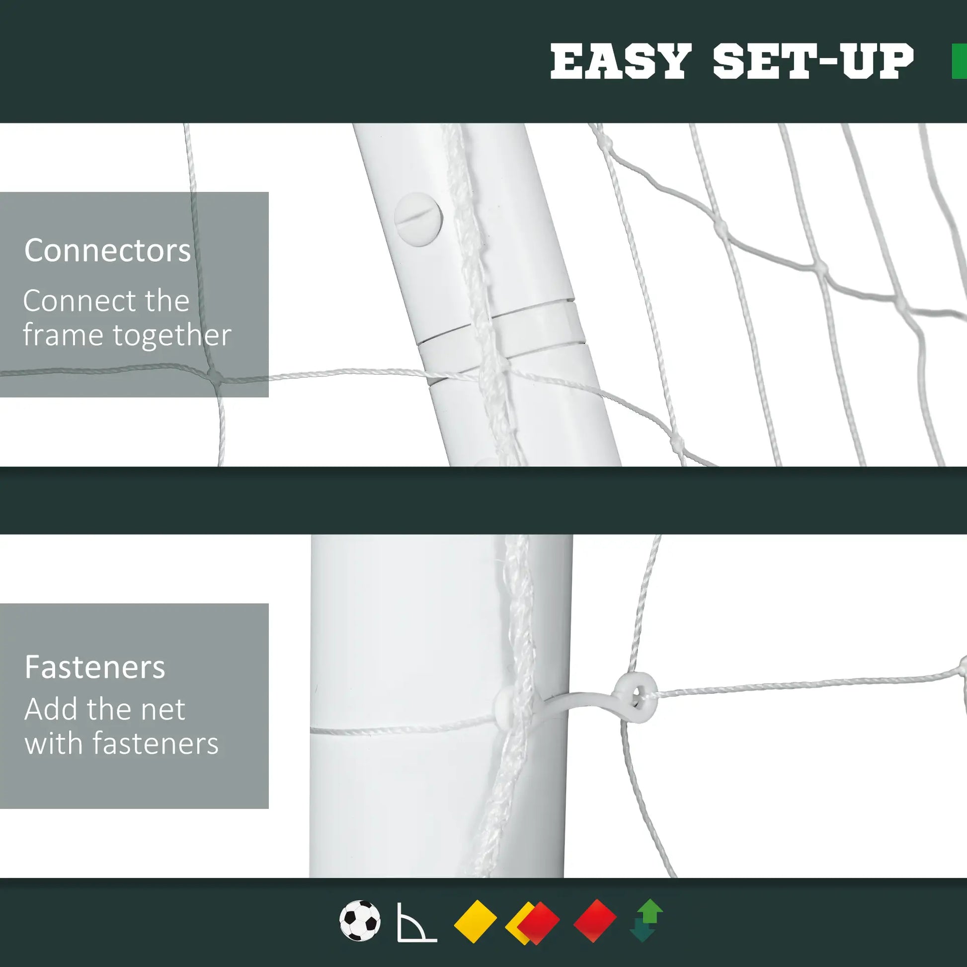 9.8 x 6.6ft Soccer Goal, Portable Practice Net with PE Net Football at Gallery Canada