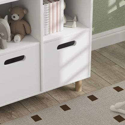 3 Tier Kids Bookshelf, 2 Drawers, for Bedroom, White Small Bookshelves at Gallery Canada