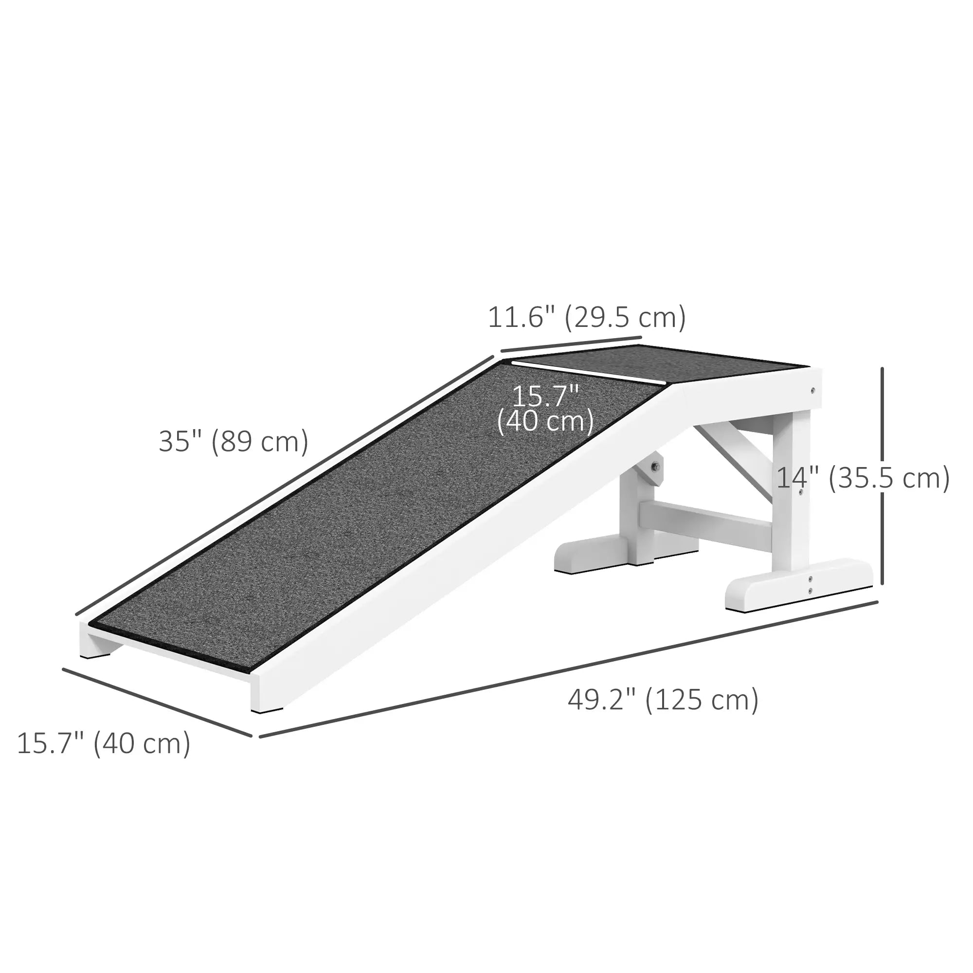 Pet Ramp, Dog Cat Bed Steps, Non-Slip Carpet, 49