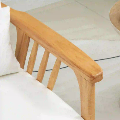 Upholstered Lounge Chair, Rubber Wood Frame, White Accent Chairs at Gallery Canada