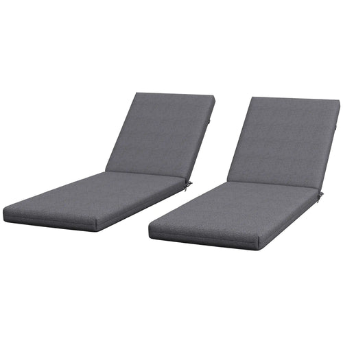 2-Piece Patio Chair Cushion Set with Ties, Indoor Outdoor, Grey