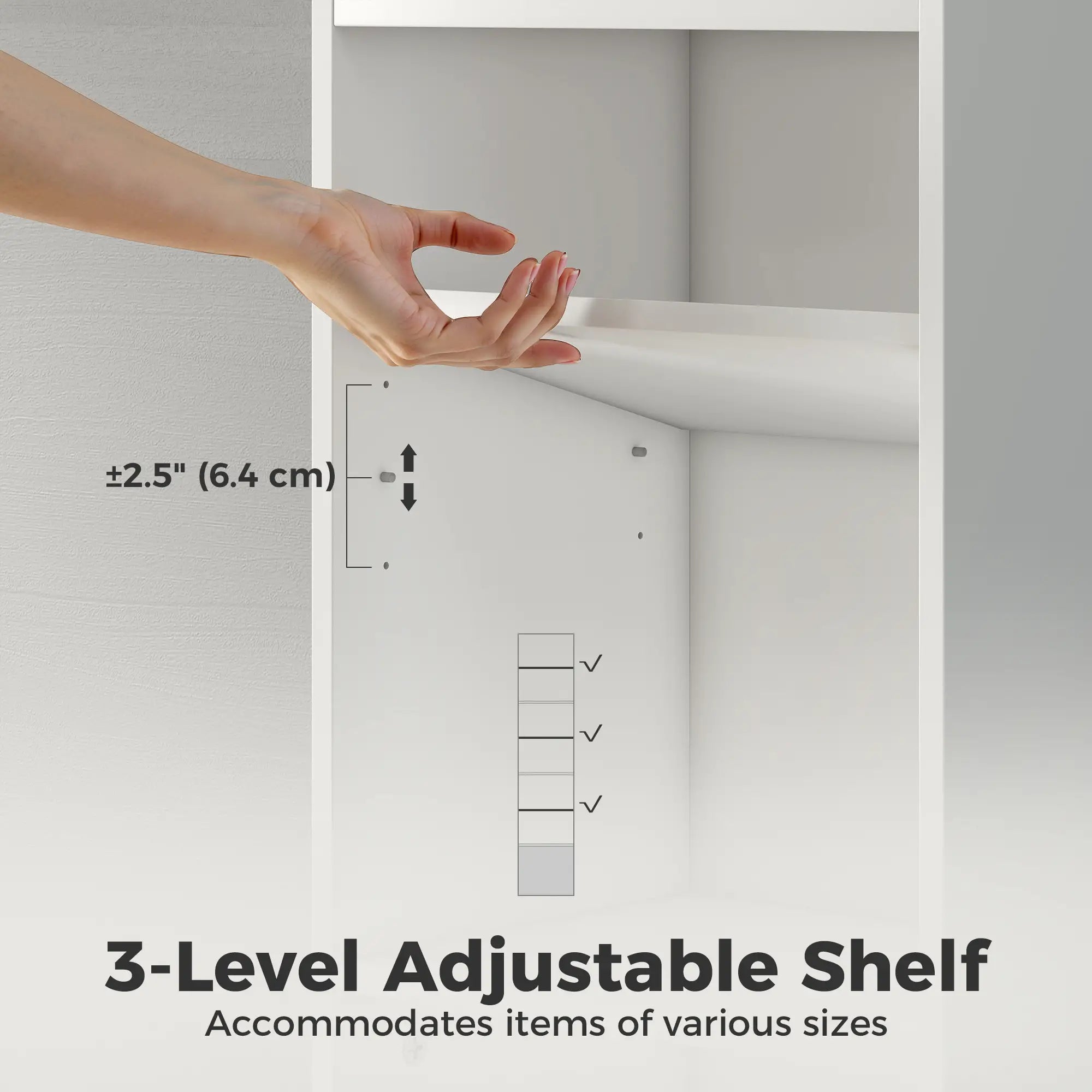 7-Tier Bookcase, Display Shelf with Cabinet, White Display Bookshelves at Gallery Canada