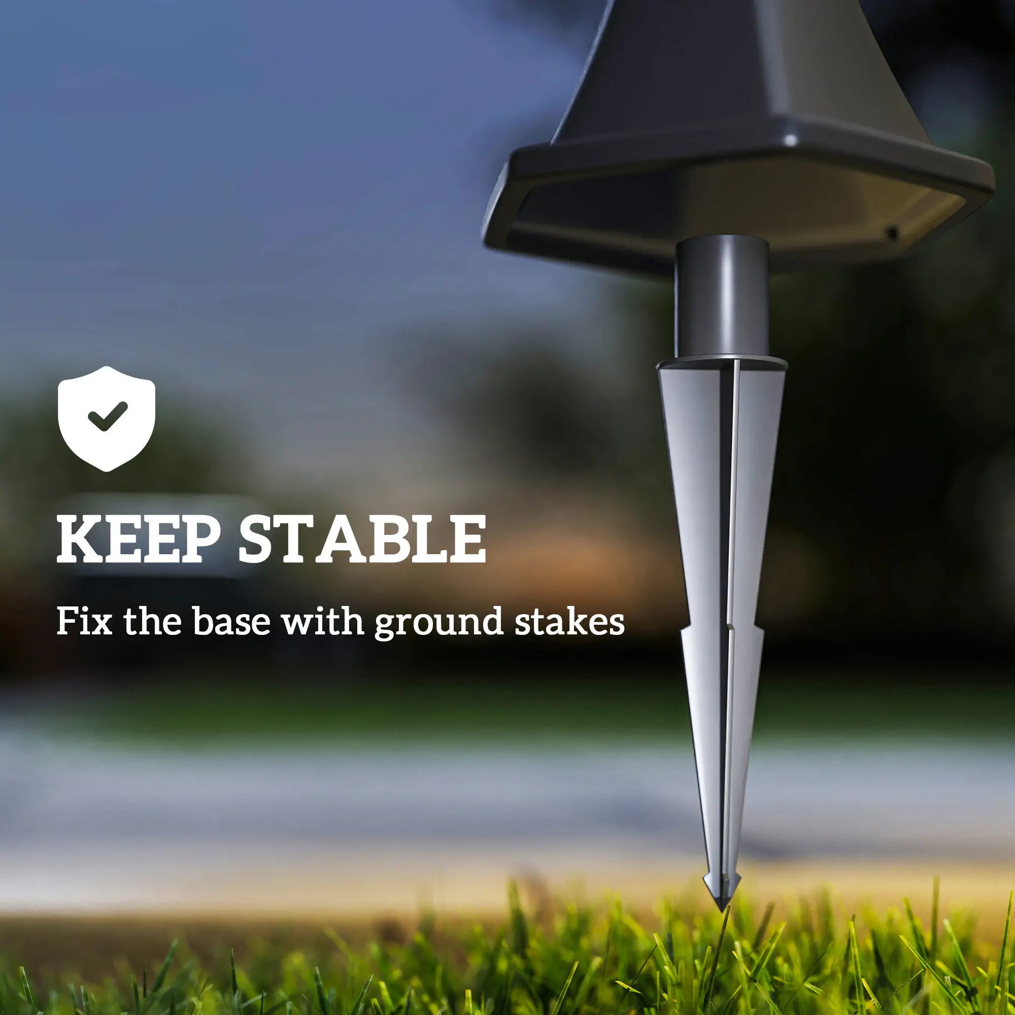 2 Piece LED Solar Garden Lights, Auto Switch, Water-Resist, 6 Hours, Black Solar Post Lamps at Gallery Canada