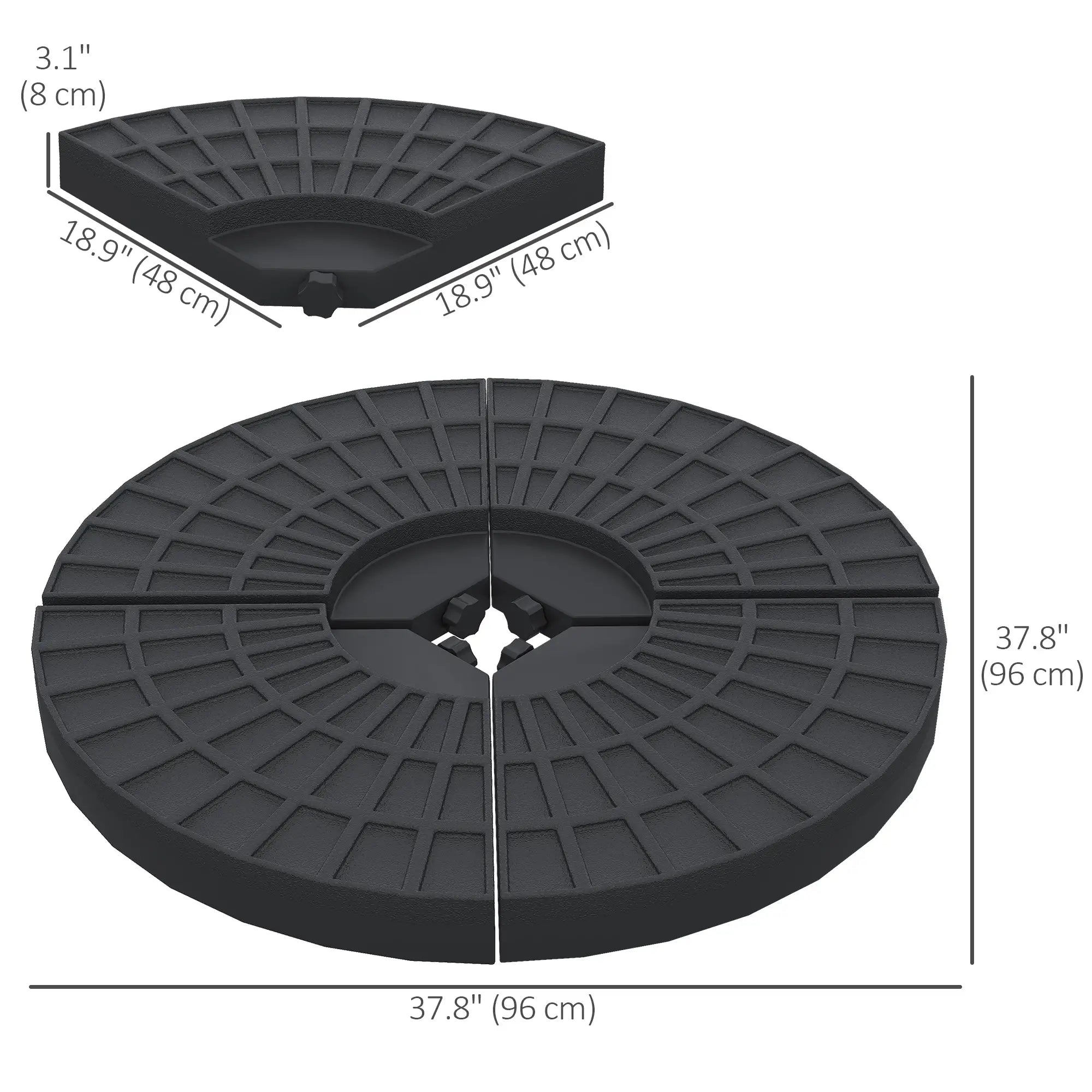 Set Of 4 Umbrella Base Weights, Outdoor Parasol Holder, Portable Umbrella Bases at Gallery Canada