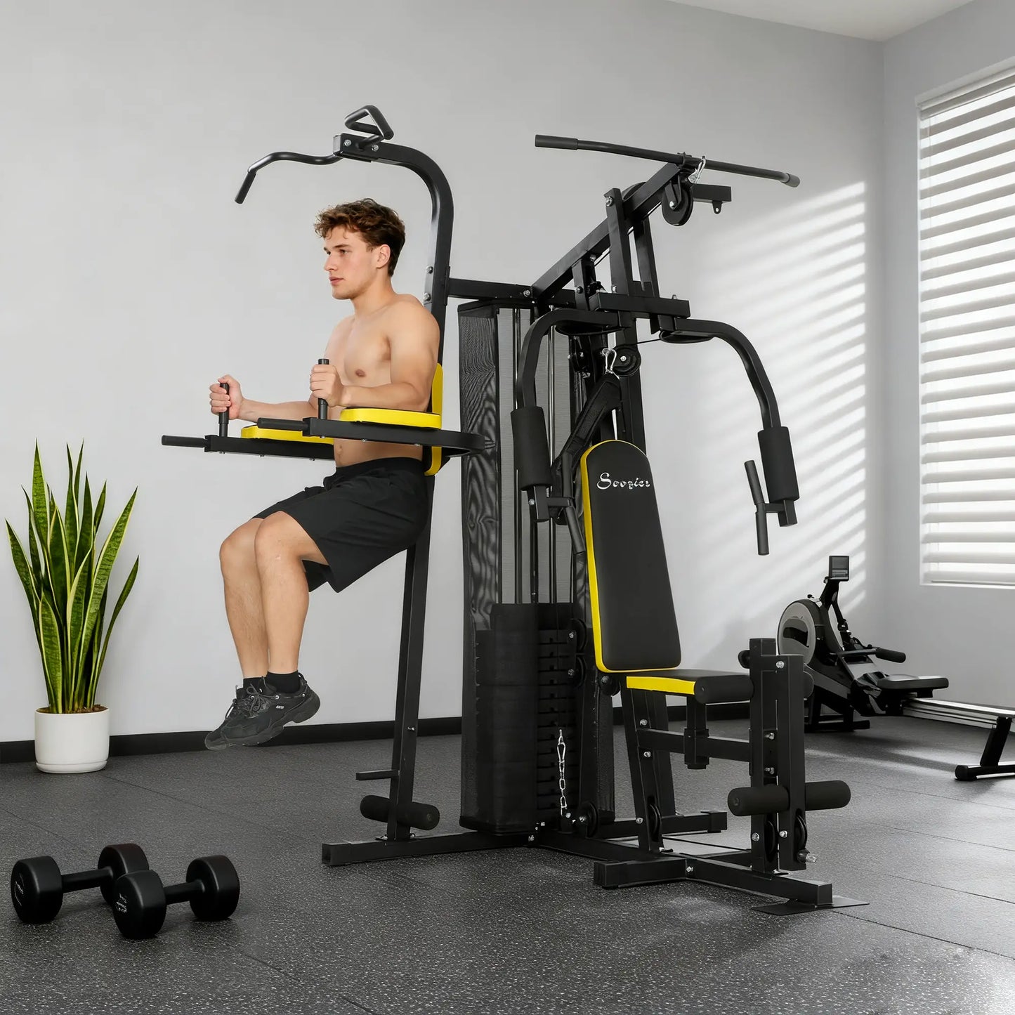 Smith Machine, Multi Home Gym with Weight Stack and Pulley System Power Towers at Gallery Canada