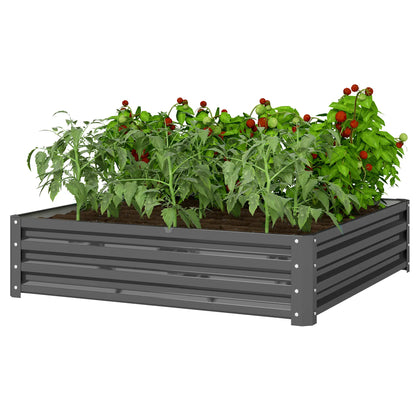4' x 4' x 1' Galvanized Steel Raised Garden Bed, Light Grey Galvanized Planter Boxes Light Grey at Gallery Canada
