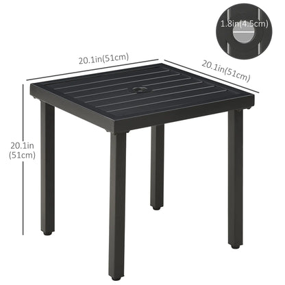 Outdoor Side Table With Umbrella Hole, Patio End Table, Black Patio Side Tables at Gallery Canada