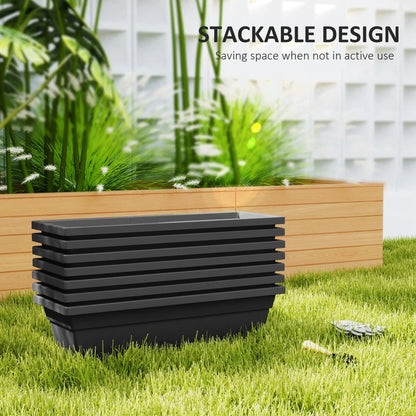 Rectangular Flower Pots, 7 Pack 23 Inches, Garden Planters, Black Garden Accessories at Gallery Canada