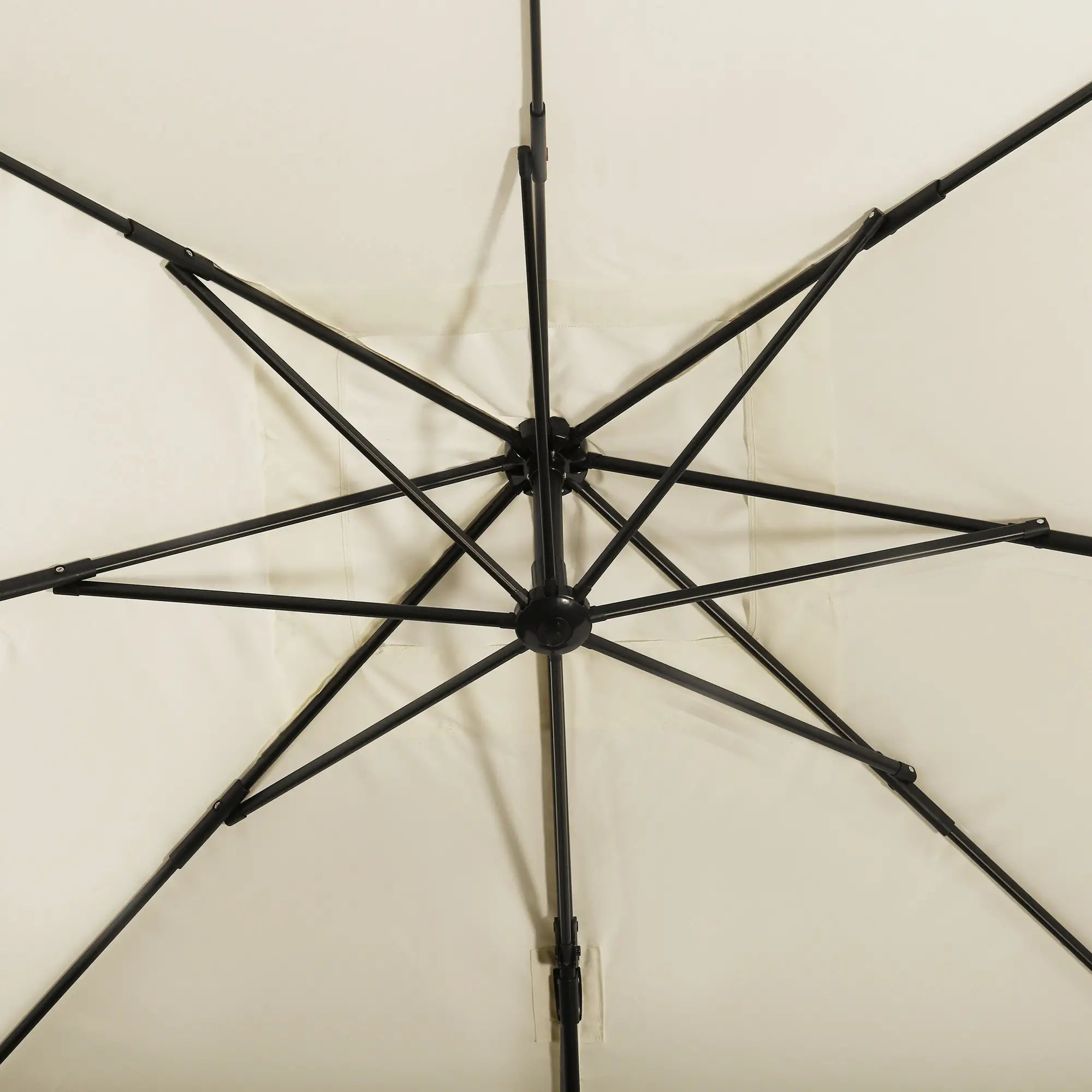 8'x8' Square Patio Umbrella, Outdoor Cantilever Parasol, Cream White Offset Cantilever Umbrellas at Gallery Canada