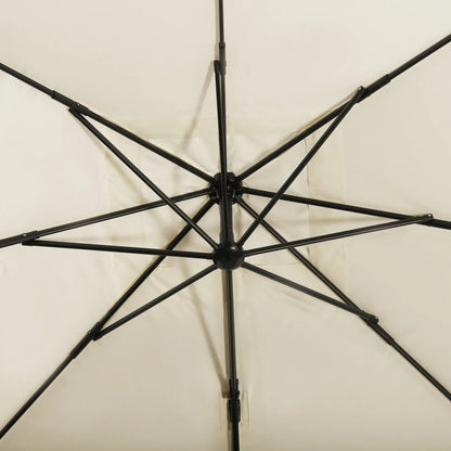 8'x8' Square Patio Umbrella, Outdoor Cantilever Parasol, Cream White Offset Cantilever Umbrellas at Gallery Canada